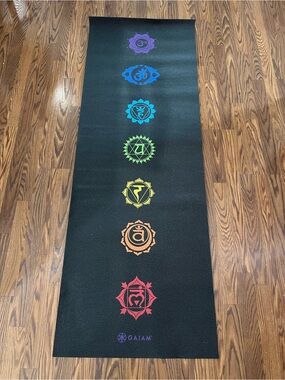 GAIAM Black Tapestry with Rainbow Chakra Symbols
